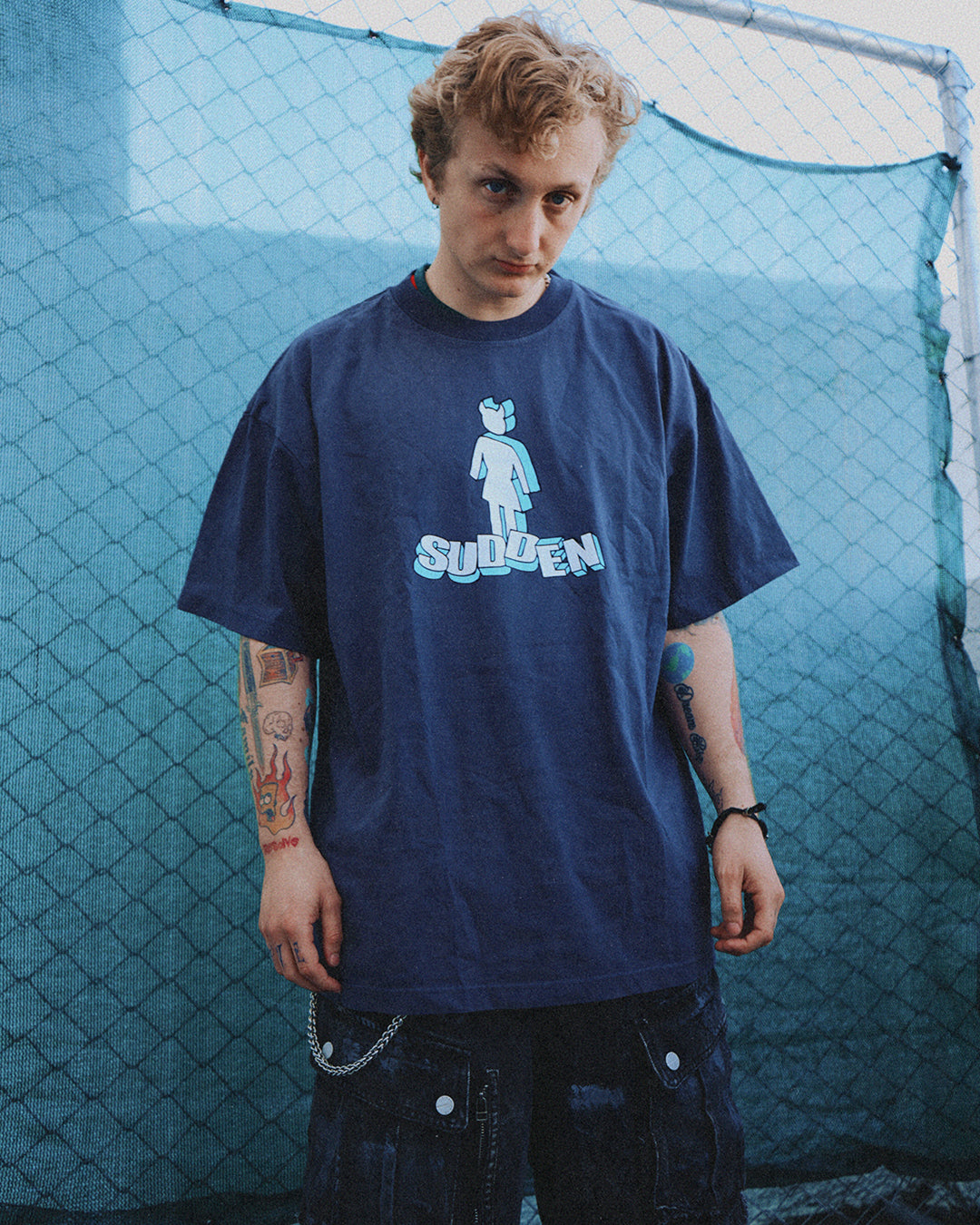 Lady Block Tee - Navy